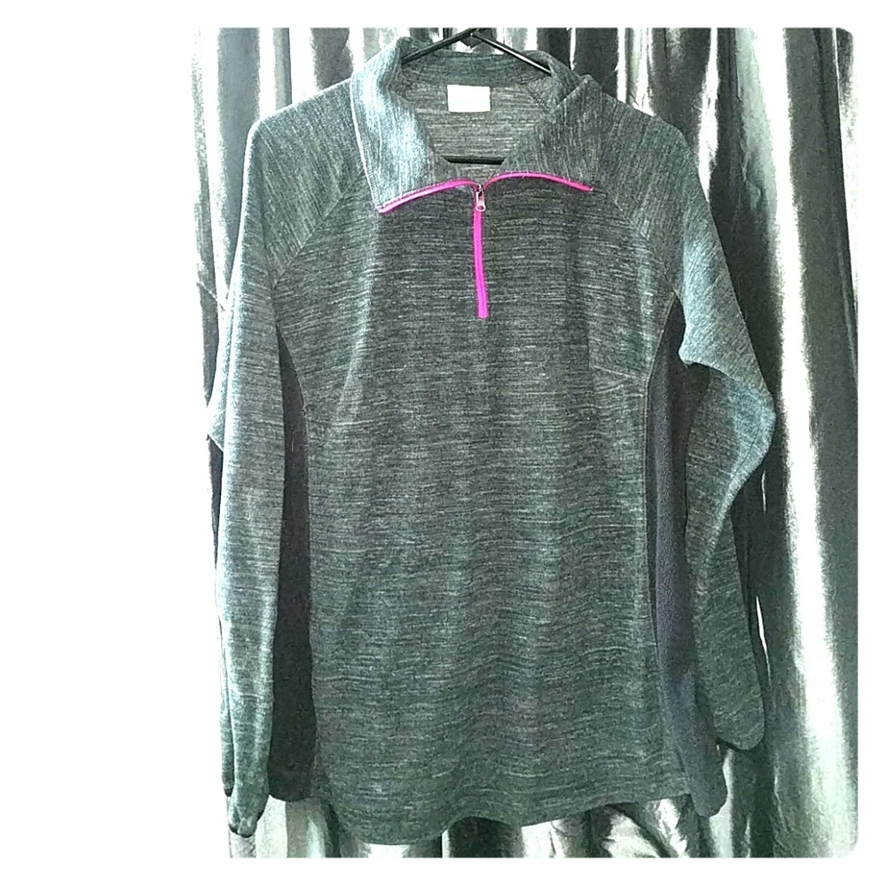Columbia fleece pullover, gray/black, size XL